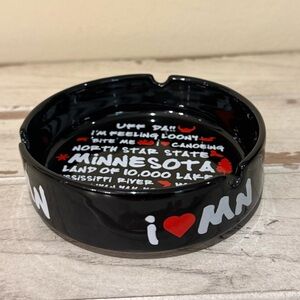 I Love Minnesota Ceramic Ashtray Souvenir